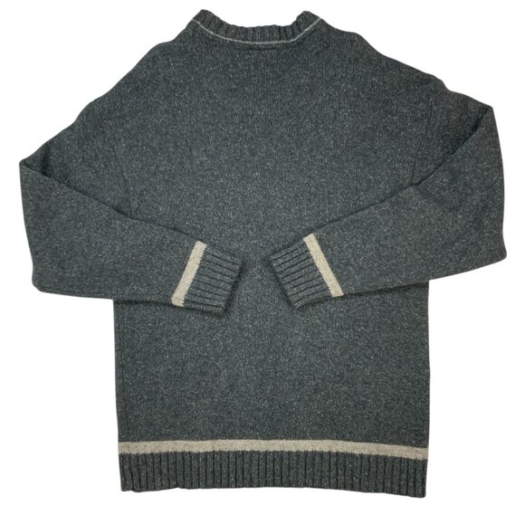 Hemp Ecology Mens Wool Hemp Sweater M Gray Long Sleeve V-Neck Pullover Logo Fall - Picture 2 of 11